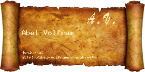 Abel Volfram névjegykártya